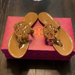 Tory Burch Miller patent tan sandal 6